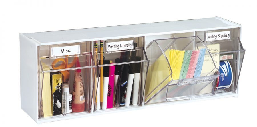 Interlocking Tilt Bin-4 Bin Unit White List $69