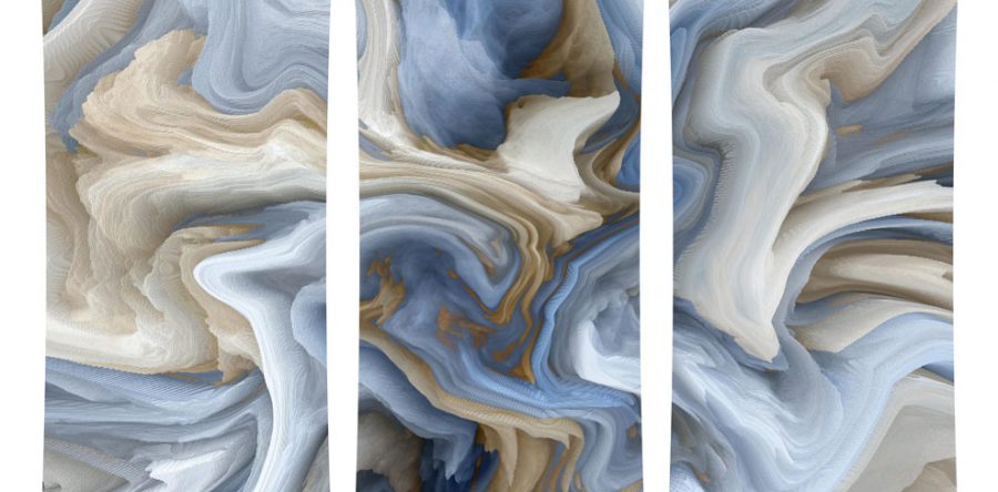 Blue Swirl Curved Wall Art List $599.99