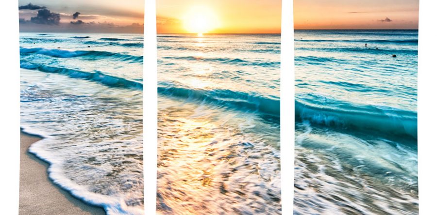 Cancun Sunset Curved Wall Art  $599.99