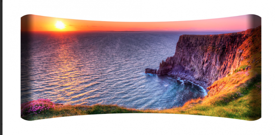 Cliffside Sunset Curved Wall Art $199.99