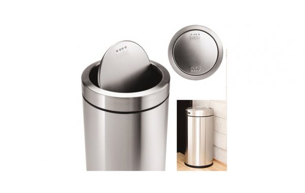 Simplehuman CW1442 Brushed S/S Swing Top 14.5 Gal Trash Can List $149